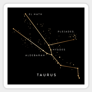 Gold Taurus Zodiac Constellation T-Shirt Sticker